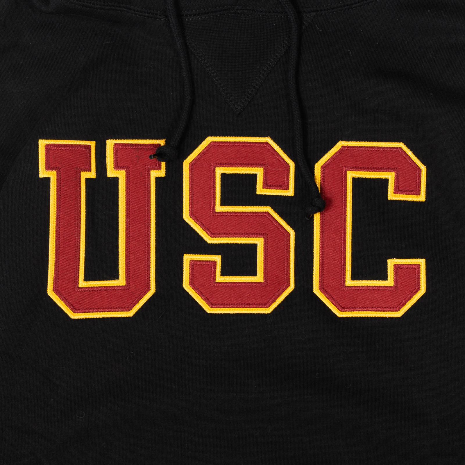 USC Trojan Basics Heritage Black Tackle Twill Fleece Hoodie | USC 