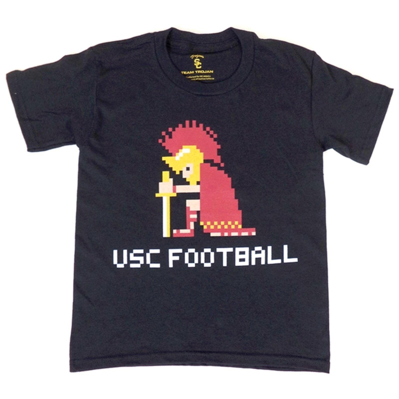 USC Trojans Youth Team Trojan Black 8Bit Drum Major T-Shirt | USC 