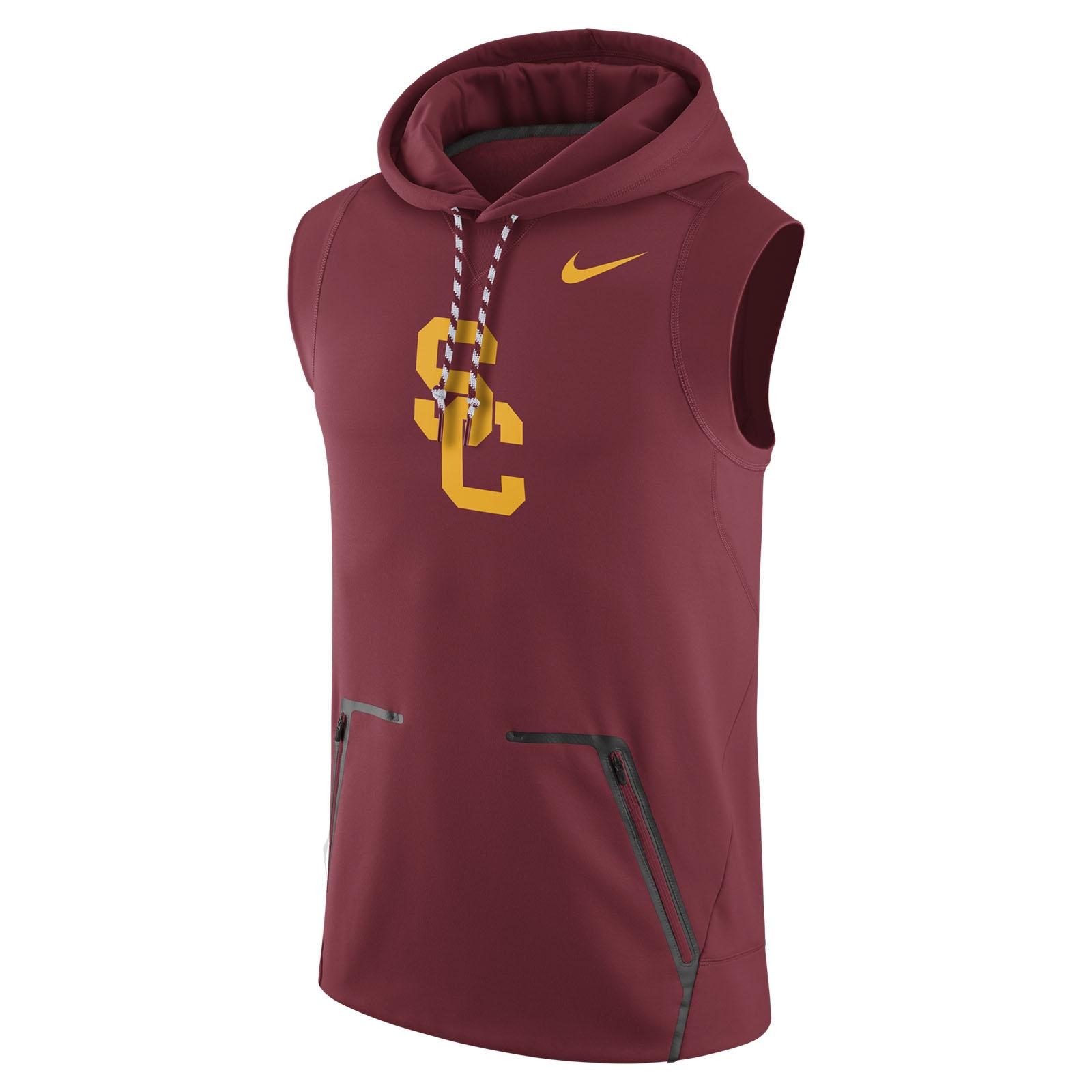 USC Trojans Men's Nike Cardinal Therma-Fit Sleeveless Hoodie USC
