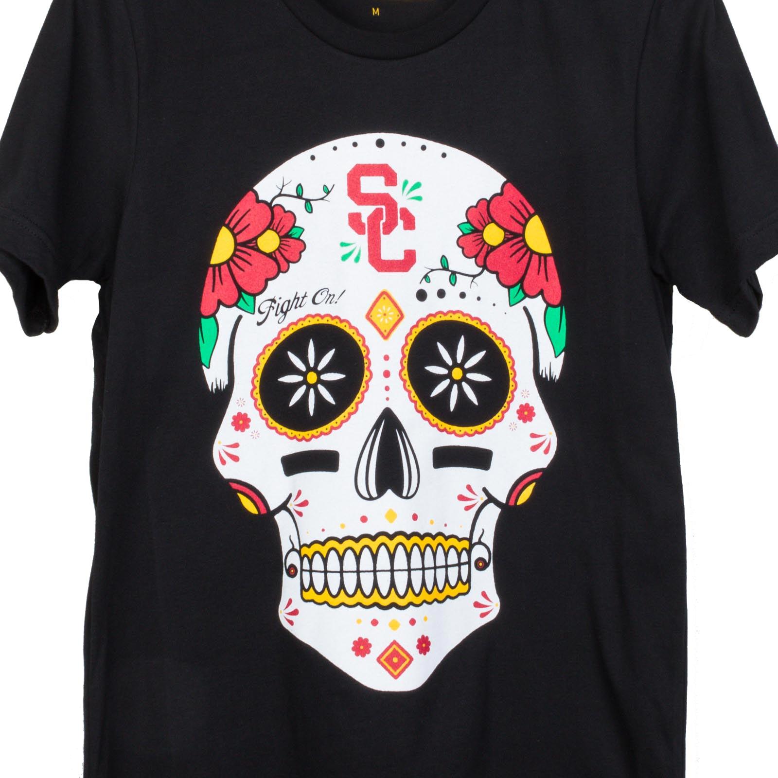 USC Trojans Fight On Sugar Skull T-Shirt USC Bookstores