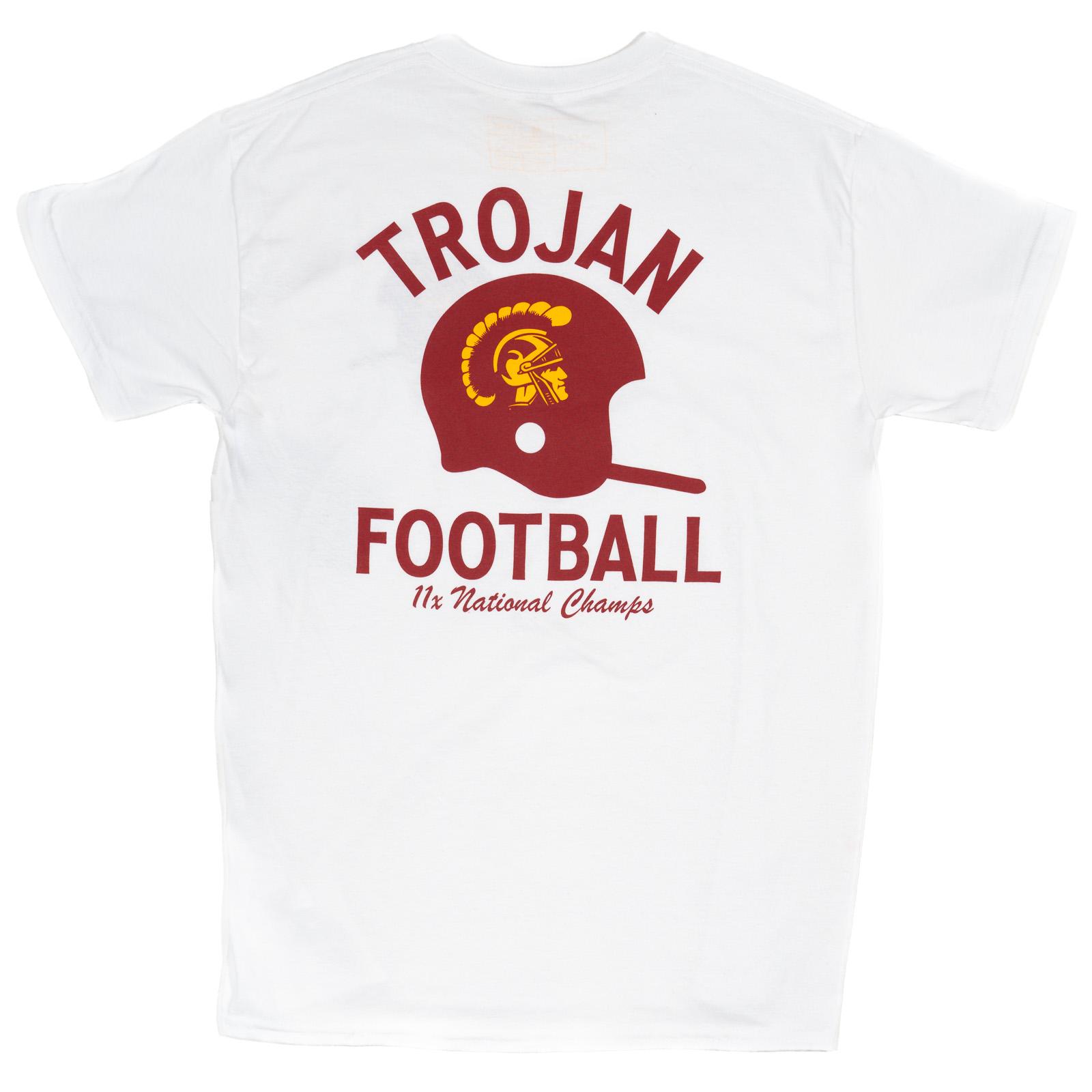 USC Trojans Unisex White Football Helmet 11 National Champs T