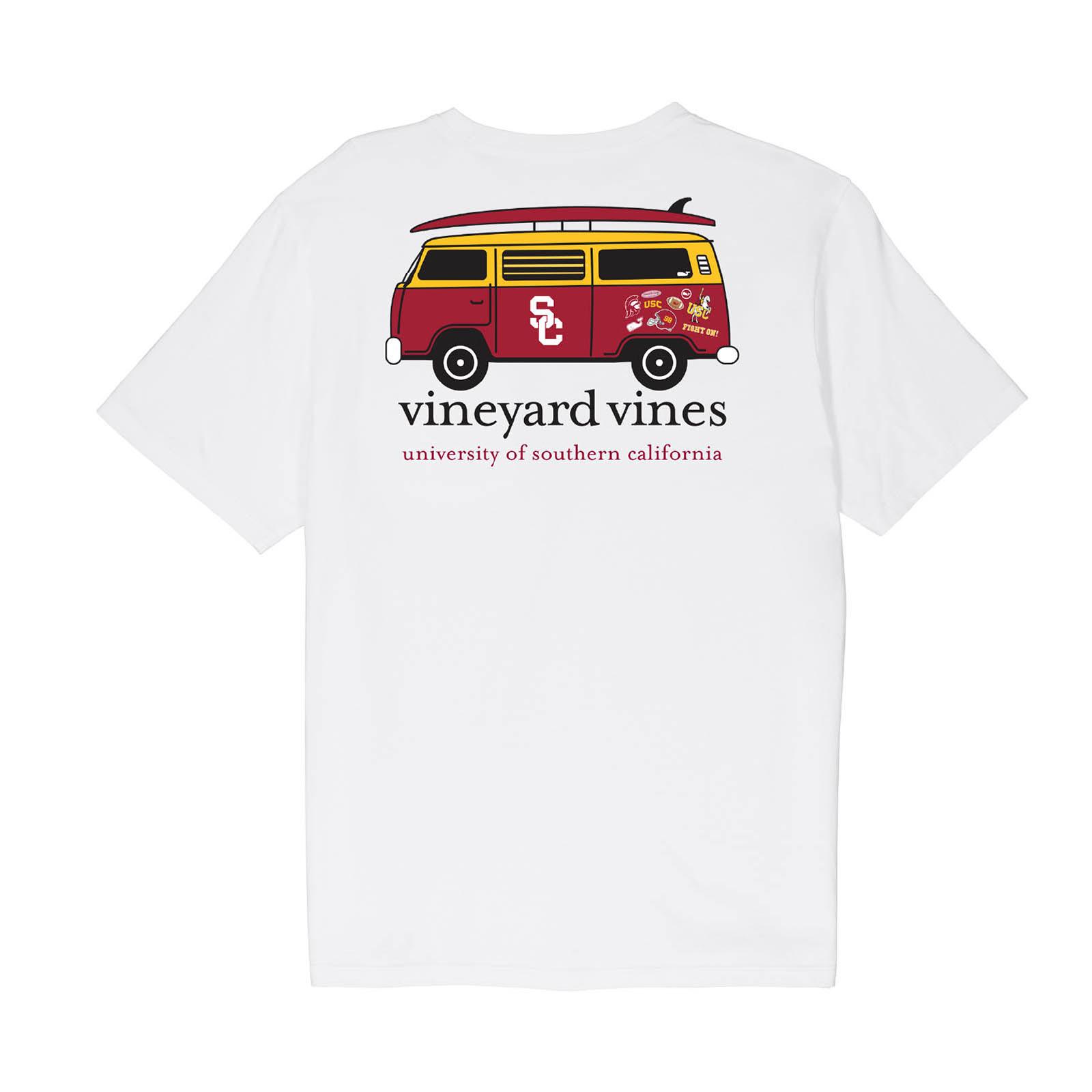 USC Trojans Men's Vineyard Vines White Travel T-Shirt USC Bookstores - Main Image
