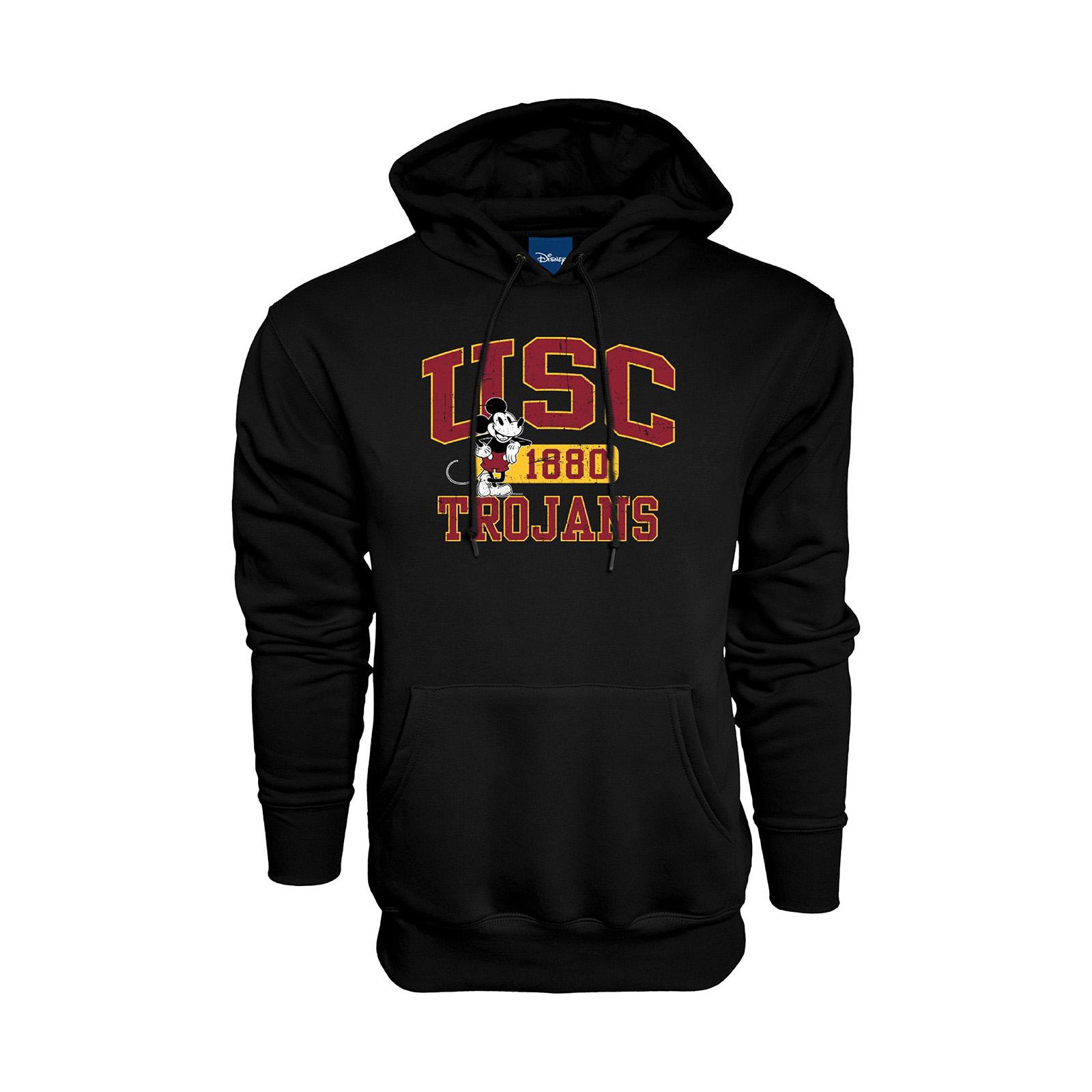 USC Trojans Men's Disney Black Spark Gap Mickey Fleece Pullover