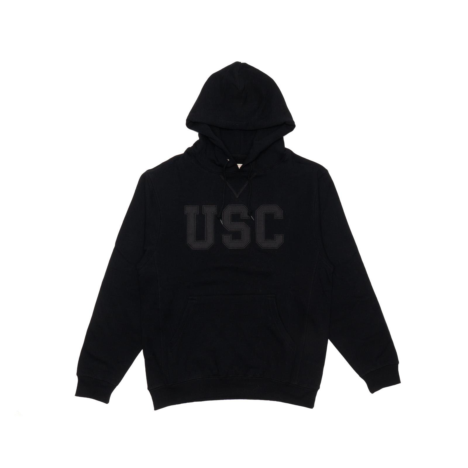 USC Trojans Black Block Tonal Tackle Twill Fleece Pullover Hoodie 