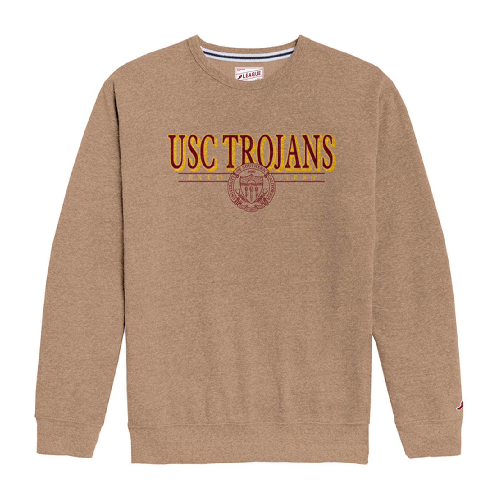 送料無料Dunbrooke メンズ USC Trojans Edge 引っ掛かり防止ポロシャツ並行輸入 USC Trojans Men\u0027s League Tan Heritage Classic Crew Neck Sweatshirt