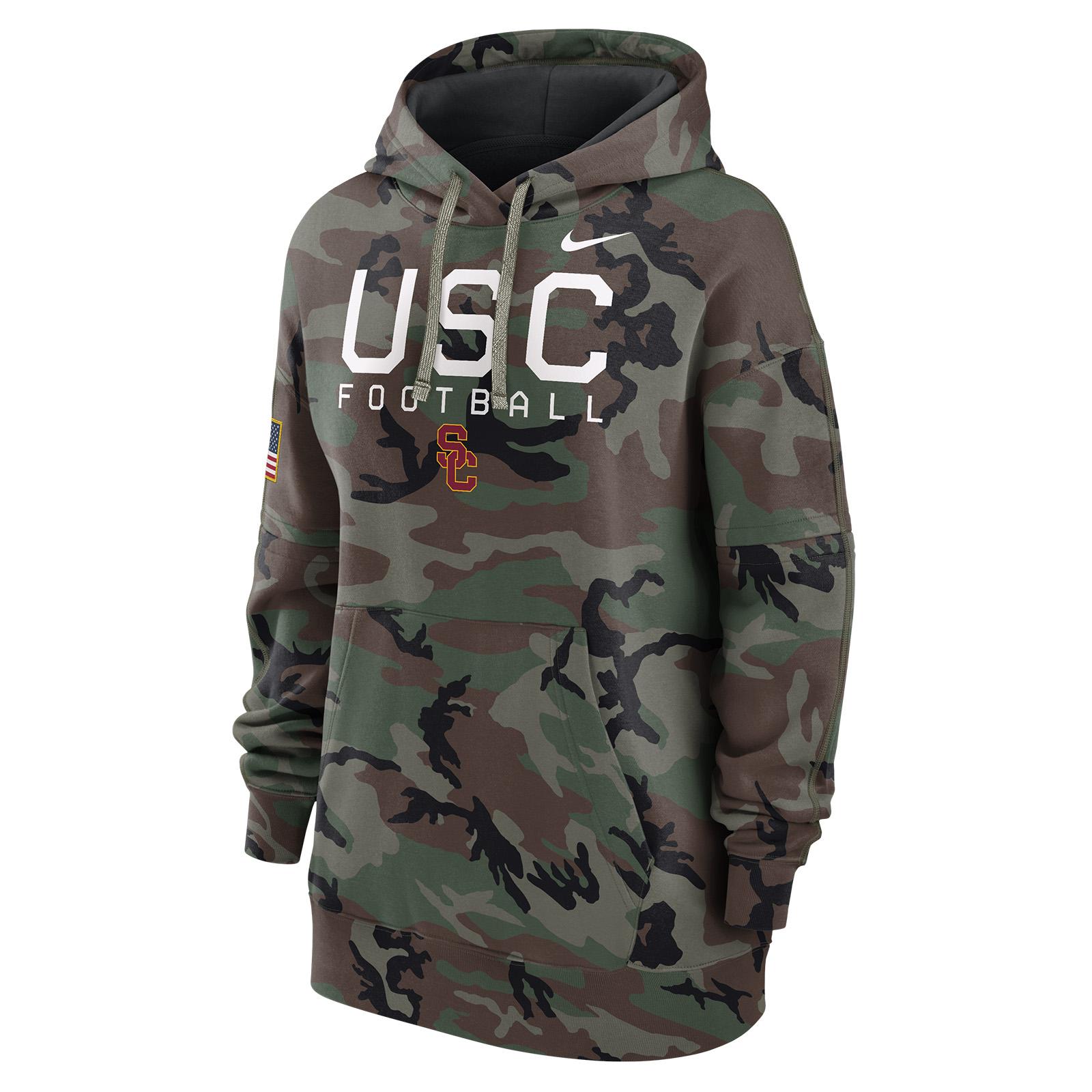 USC Trojans Women's Nike Olive Football Military Club Fleece