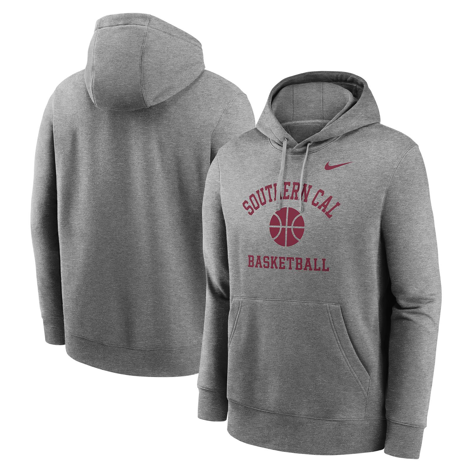 USC Trojans Men's Nike Gray Club Fleece Basketball Icon Pullover