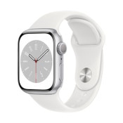 Apple Watch Series 8 GPS, 41mm Silver Aluminum Case with White 