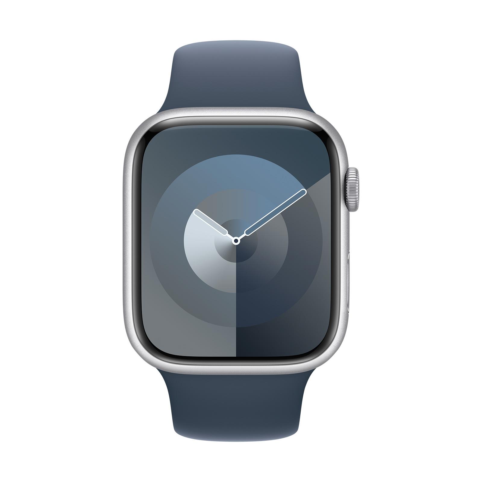 Apple Watch Series 9 GPS 45mm Silver Aluminum Case with Storm Blue 