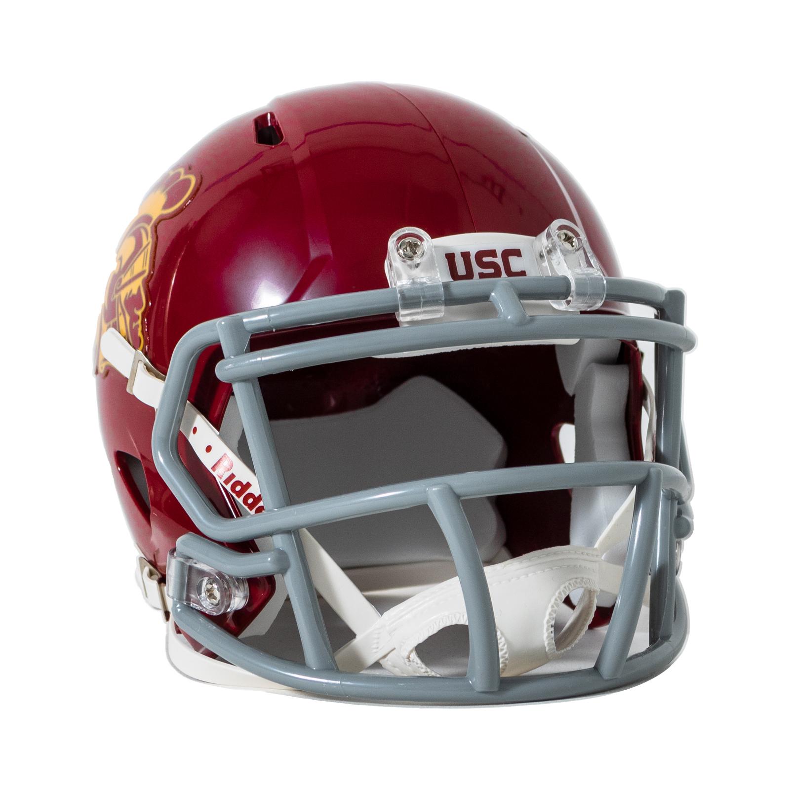 authentic usc football helmet Trojans Collectible Alternate Chrome Mini Sporting Goods The Fanz Collectibles Miniature Helmet features your photo inside that you can view through an eyepiece opening Jordan Addison Signed USC Trojans