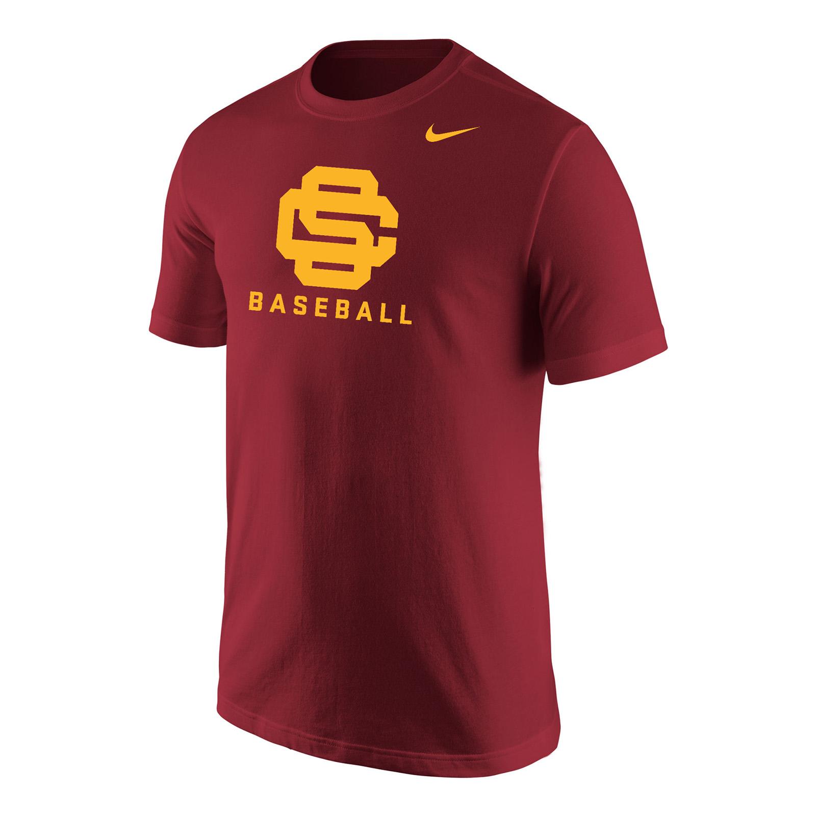 USC Trojans Nike Cardinal SC Interlock Baseball Core Cotton T-Shirt ...