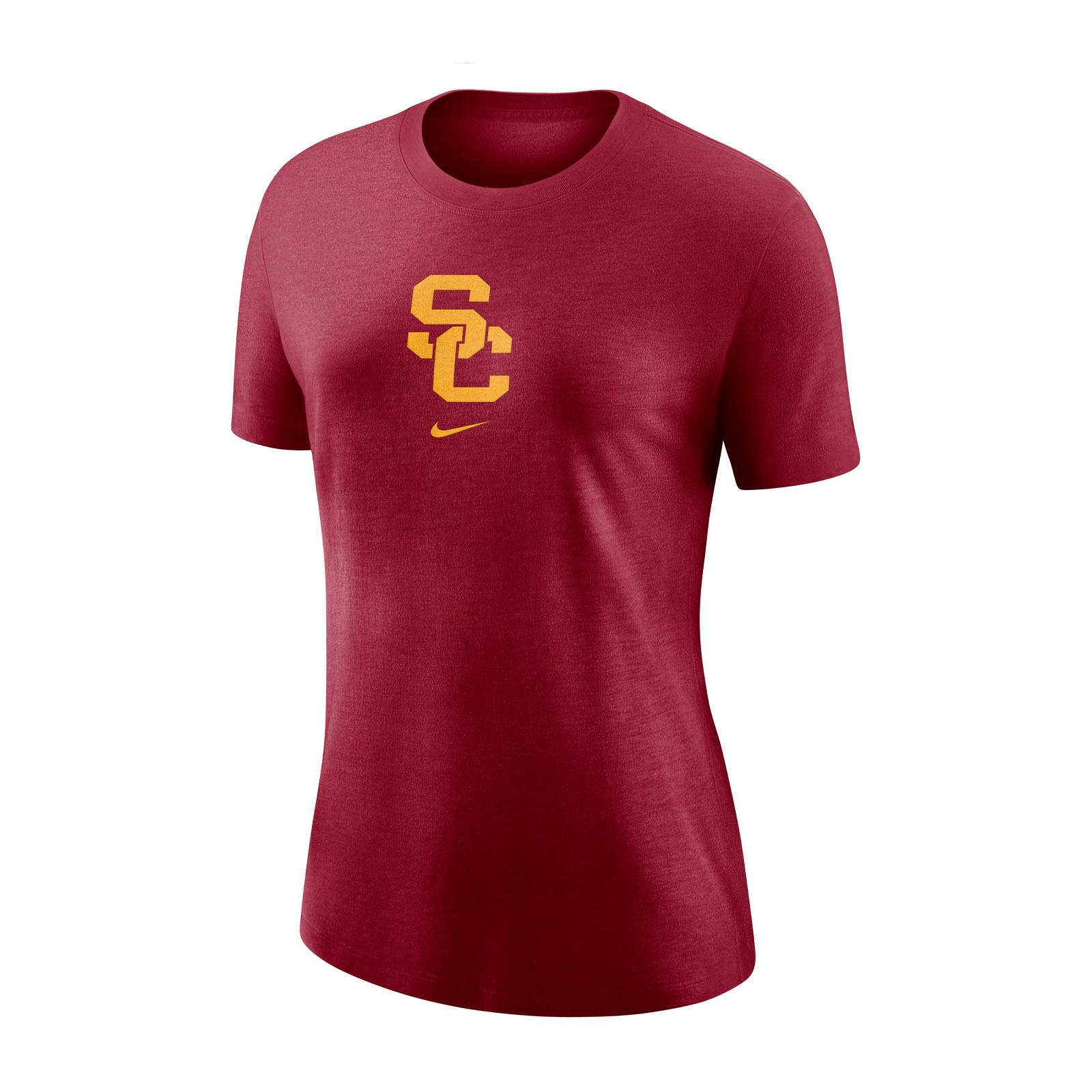 USC Trojans Women's Nike SC Interlock Cardinal Logo Crew T-Shirt