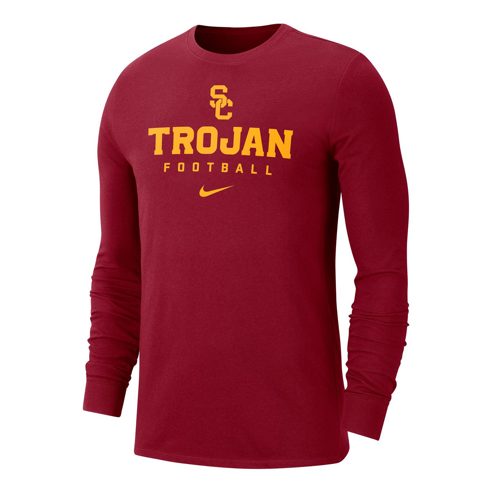 USC Trojans Men's Nike Cardinal Football Dri-FIT Team Issue Long Sleeve ...
