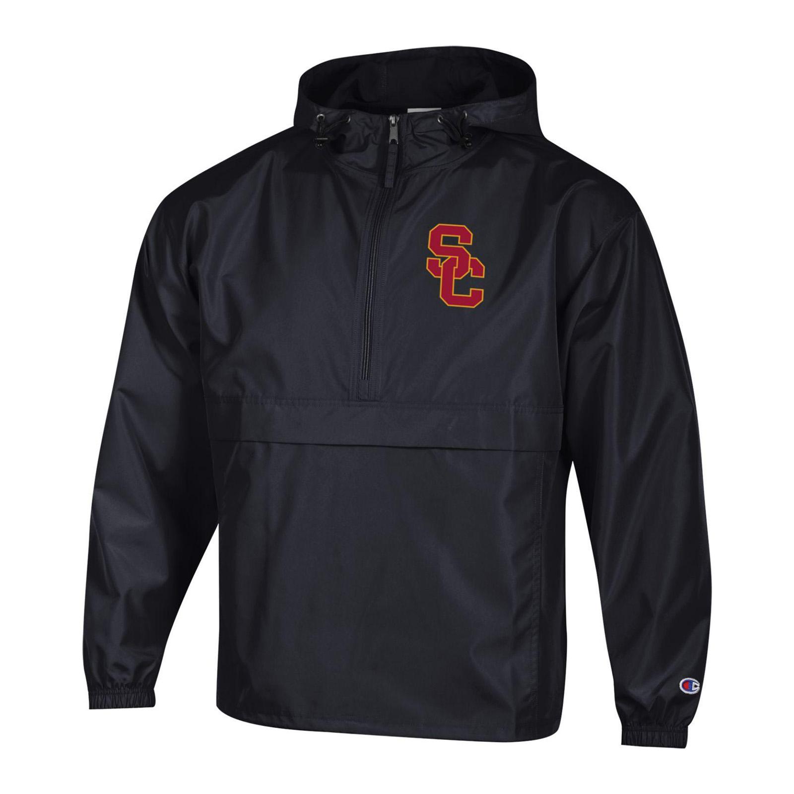 USC Trojans Men's Champion Black SC Interlock Packable Jacket | USC ...