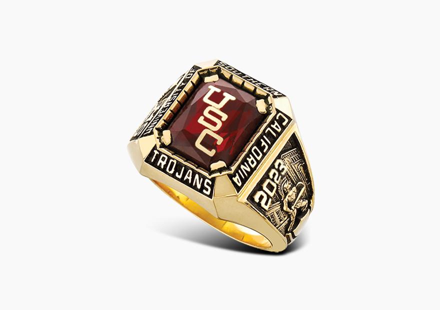 red and gold USC ring